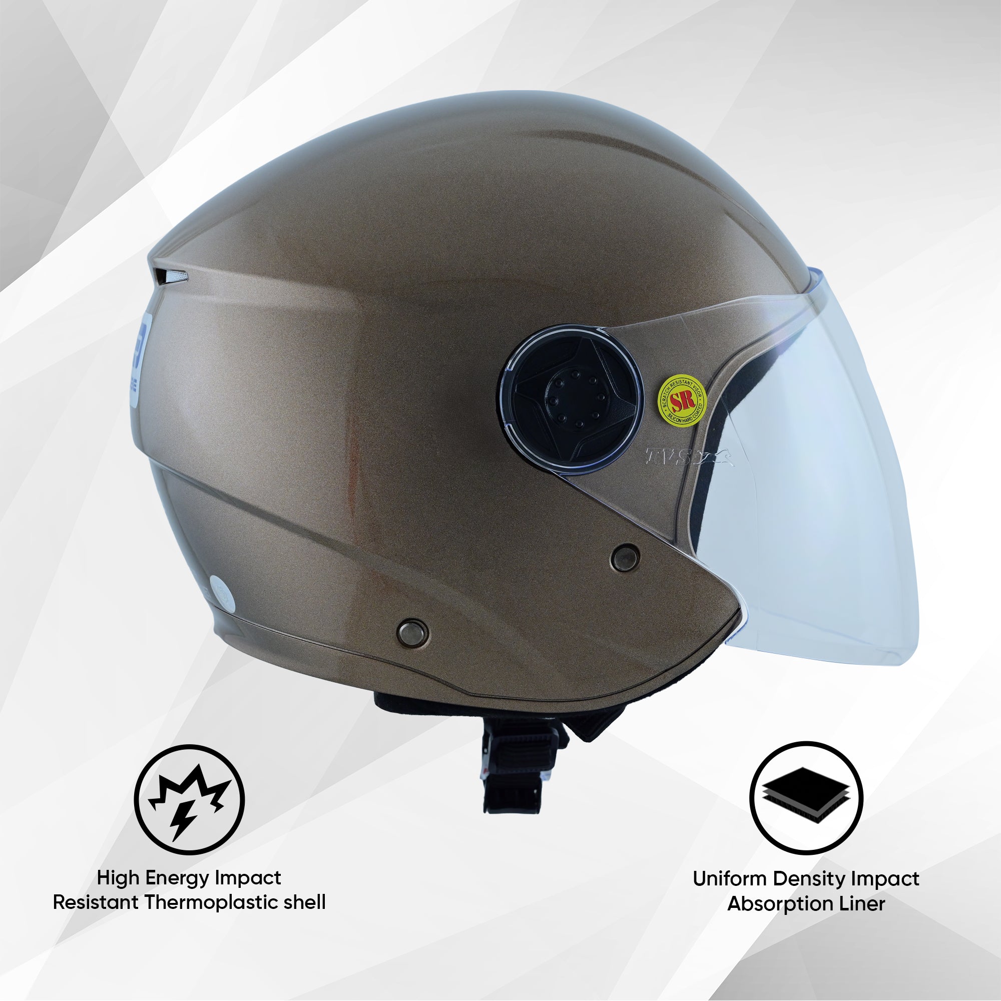 TVS iQube Open Face Helmet | ISI Certified, Lightweight & Comfortable Design